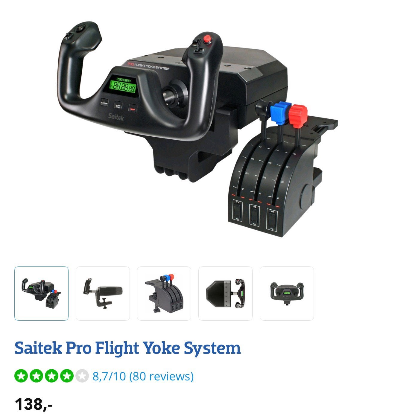 Saitek Pro Flight Yoke System, Ophalen of Verzenden, Gebruikt