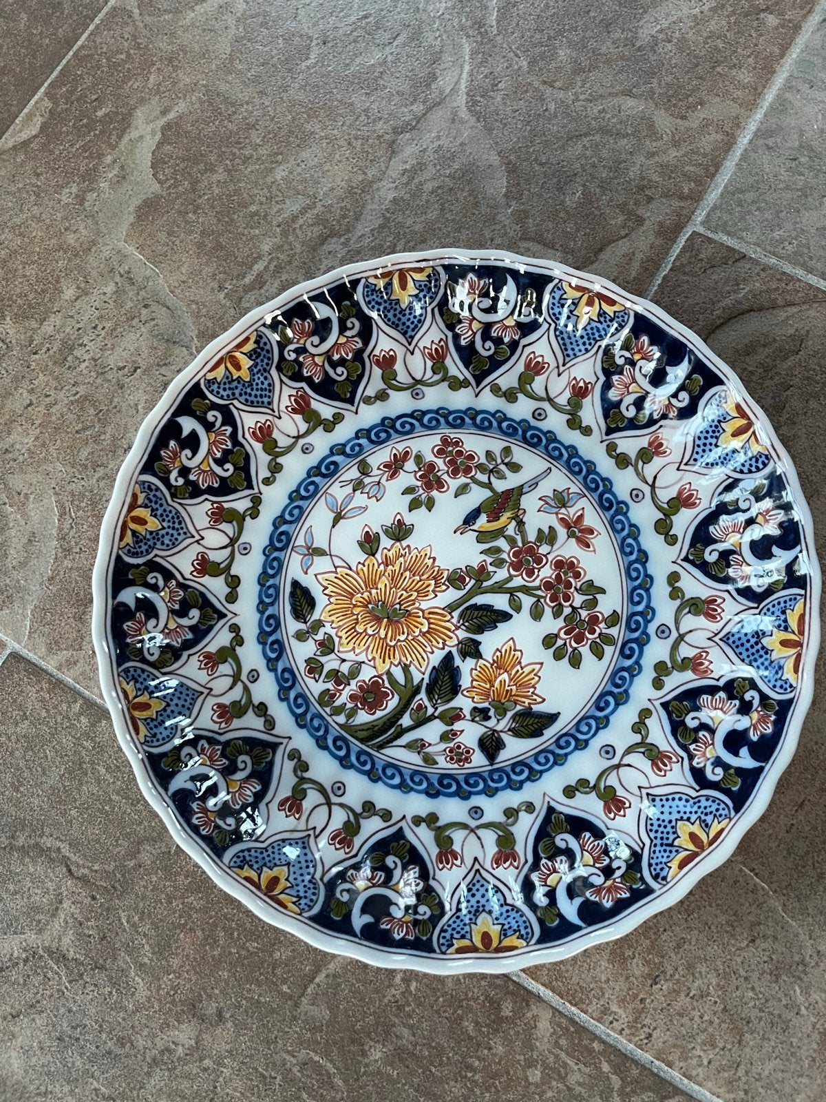 Mooie decoratieve wandbord met bloemen en vogels, Ophalen