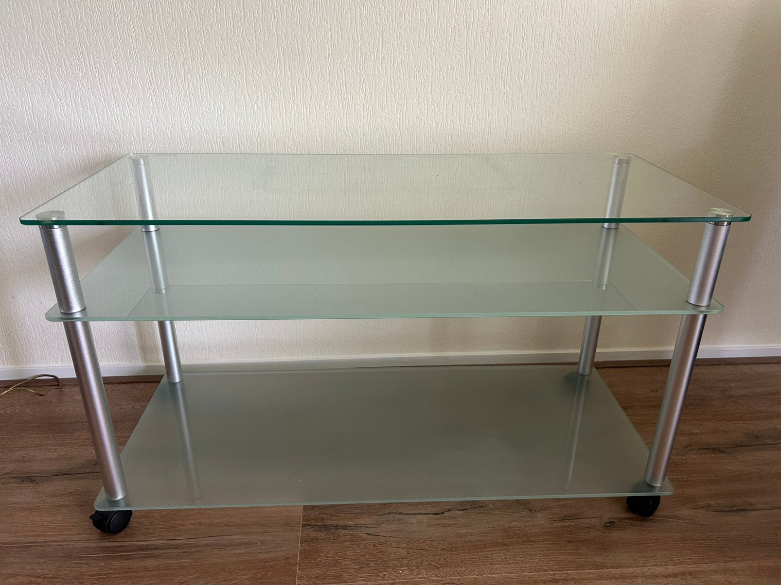 Glazen Bijzettafel, Huis en Inrichting, Ophalen, Gebruikt, 50 tot 100 cm, Glas