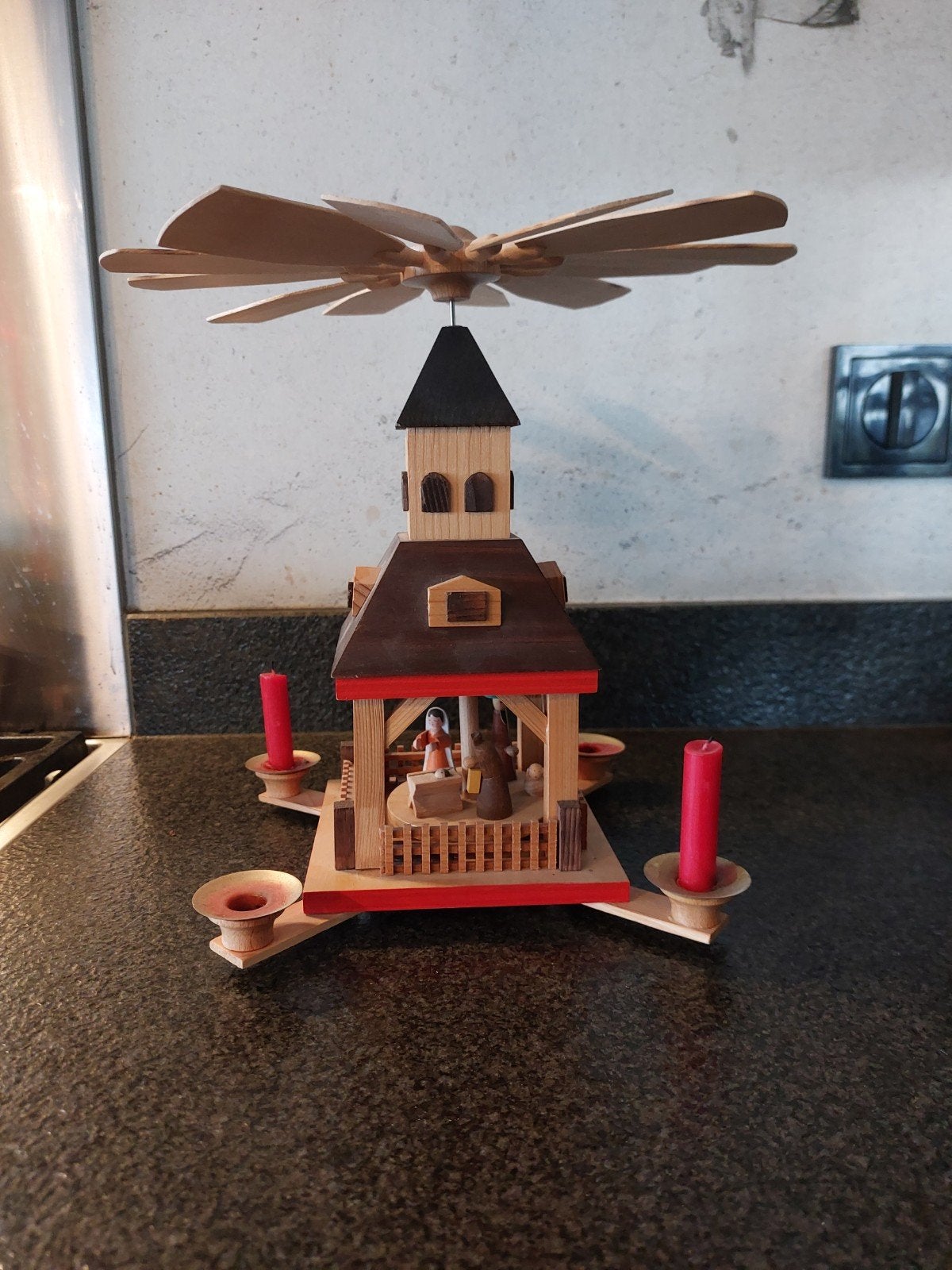 vintage  houten kerstpyramide, Ophalen of Verzenden