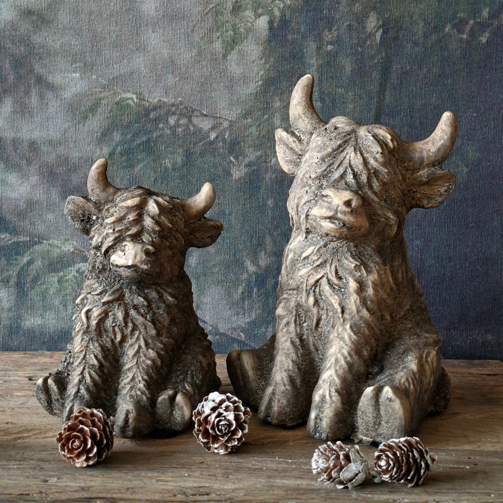 Set zittende Hooglanders "Yuki", Ophalen of Verzenden, Nieuw, Bruin, Landelijk