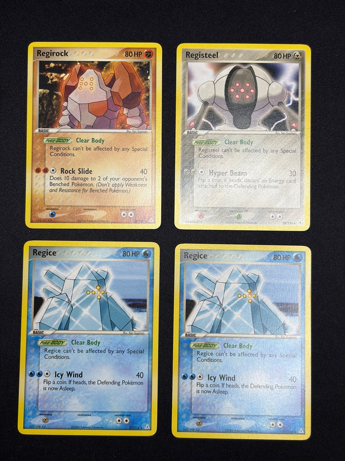 Regirock, Registeel, Regice EX Holon Phantoms, Ophalen of Verzenden, Gebruikt, Meerdere kaarten