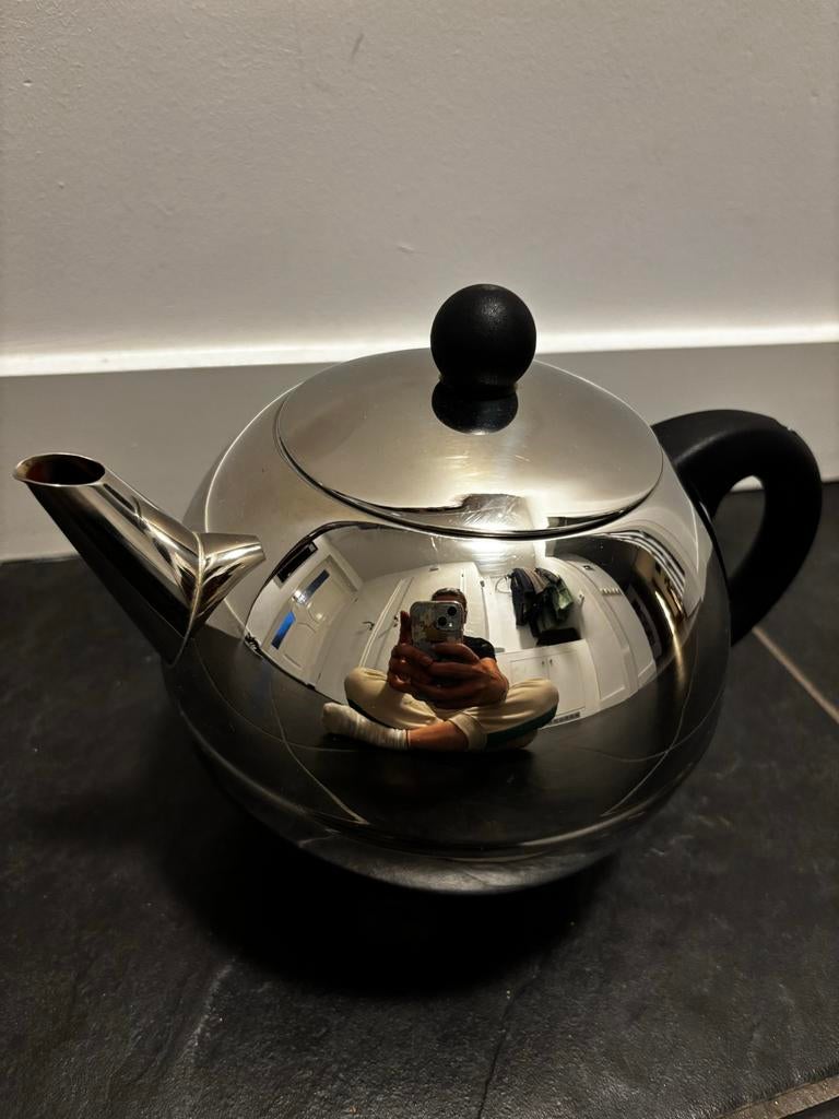 Bredemeijer Theepot 1.2L Dubbelwandig, Theepot/fluitketel, Bredemeijer, Zilver, Ophalen of Verzenden