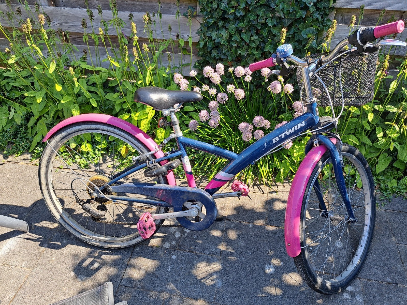 B-twin fiets meisje roze/blauw 24 inch, Ophalen, 24 inch