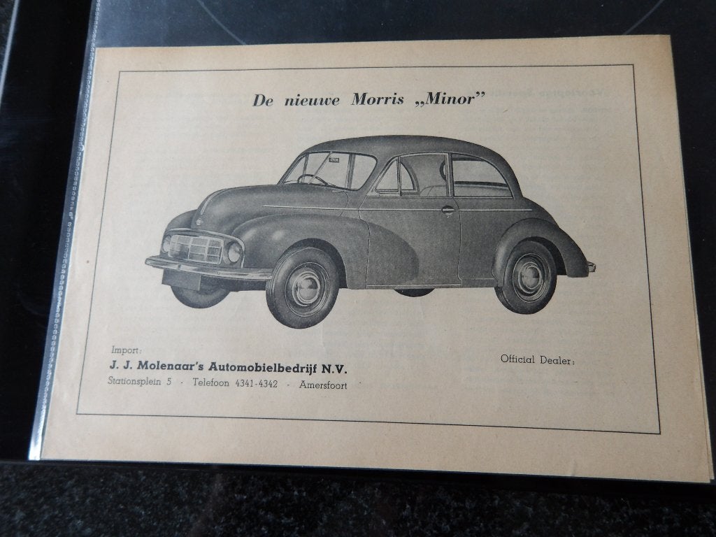 Originele Morris Minor reclamefolder - Zeldzaam!, Boeken, Gelezen, Ophalen of Verzenden, Overige merken, J. J. Molenaar's Automobielbedrijf N.V.