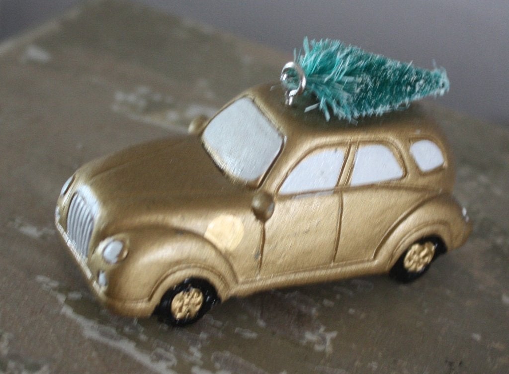 stenen auto hanger beeldje, Diversen, Kerst, Gebruikt, Ophalen of Verzenden