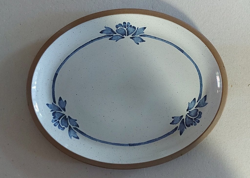 Engels Midwinter stoneware aardewerk schaal blauw dessin, Ophalen of Verzenden
