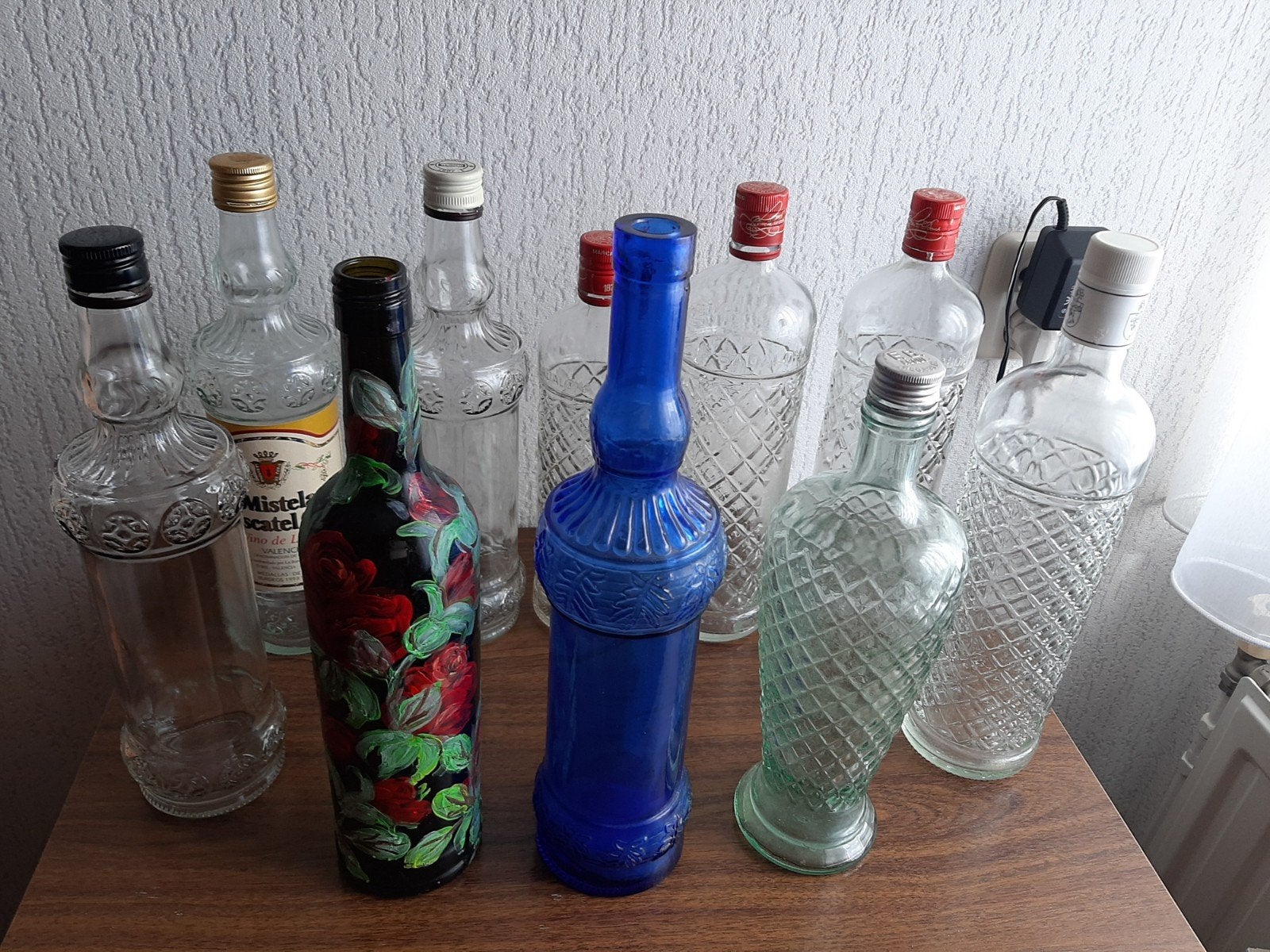 10 lege flessen voor decoratie of knutselprojecten, Ophalen, Zo goed als nieuw, Transparant, Glas