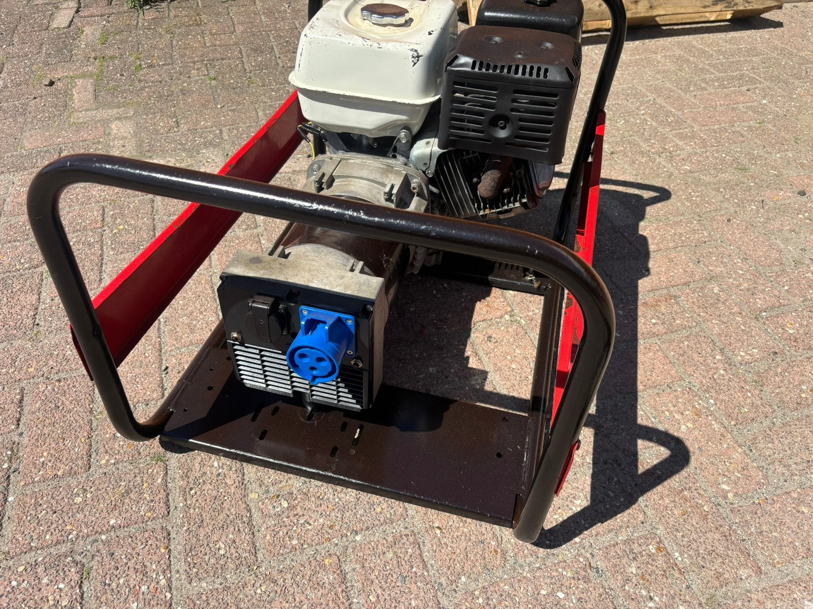 6 KVA Aggregaat 230 Volt Honda GX390 benzine generator, Ophalen, Gebruikt, 5 tot 10 kVA, Benzine