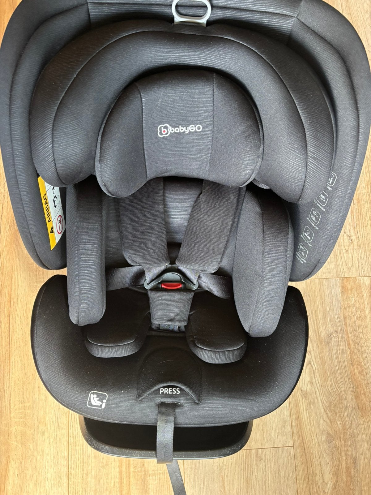 Babygo Autostoel Groep 0+1-2-3 Isofix Draaibaar Zwart, Kinderen en Baby's, Autostoeltjes, Verstelbare rugleuning, Nieuw, Isofix