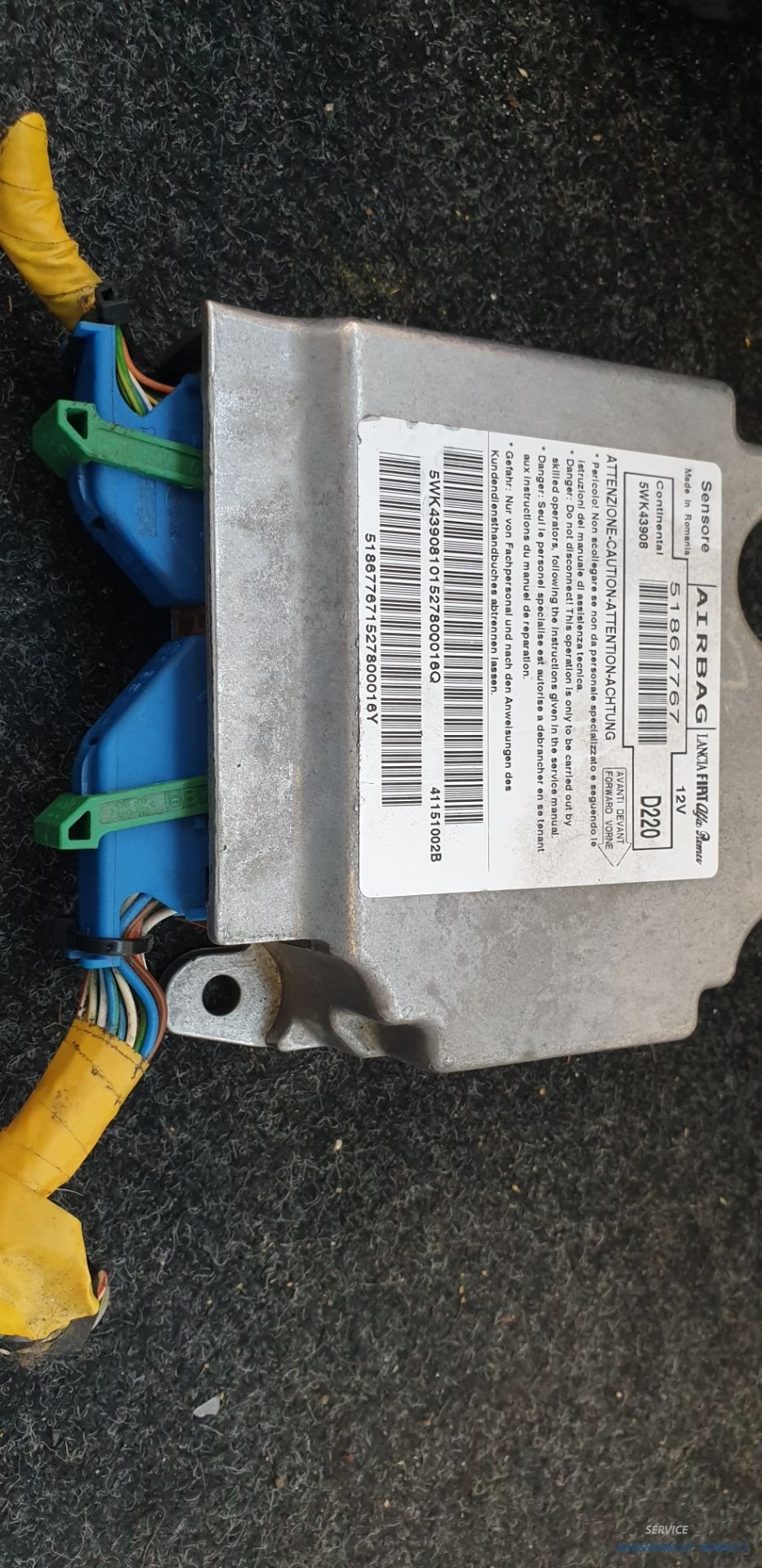 Airbagmodule Fiat 500 51867767 origineel gebruikt 2009 / 201, Gebruikt, Stellantis Europe S.p.A., Ophalen of Verzenden, Info@stellantis.com