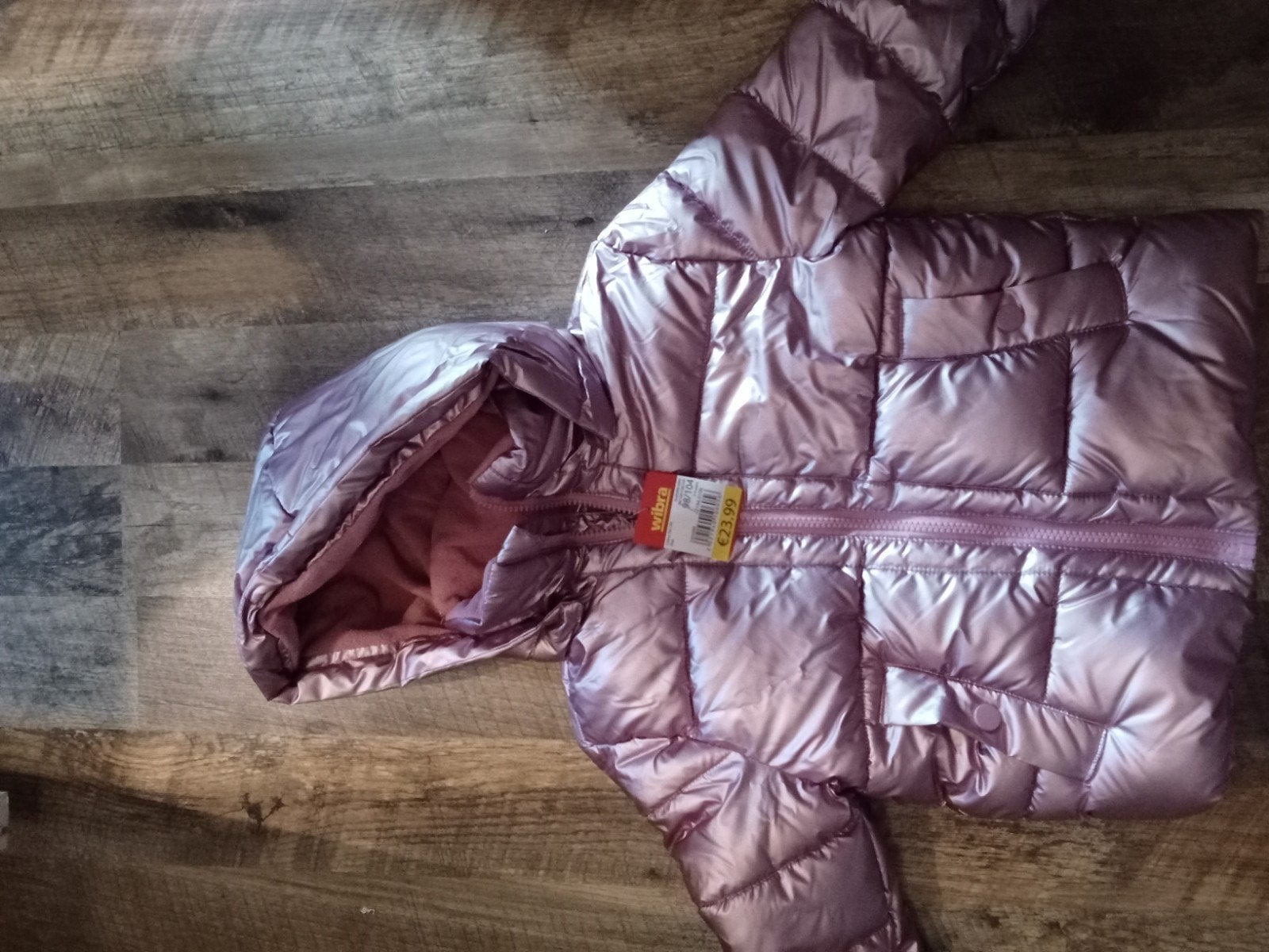 Roze Glimmende Gloednieuwe Winterjas Maat 98/104, Kinderen en Baby's, Kinderkleding | Maat 104, Ophalen, Meisje, Nieuw, Wibra