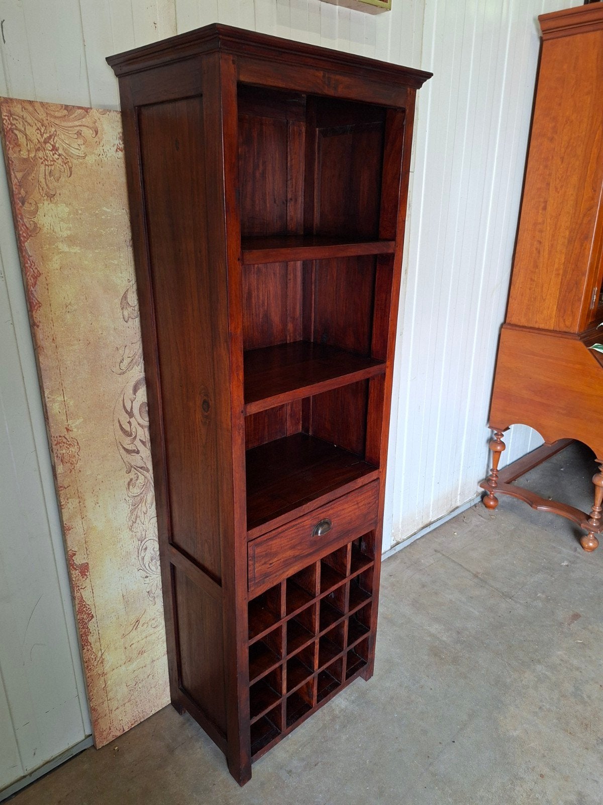 Teakhouten Boekenkast, servieskast, wijnkast, whisky bar. wi, Ophalen of Verzenden, Zo goed als nieuw