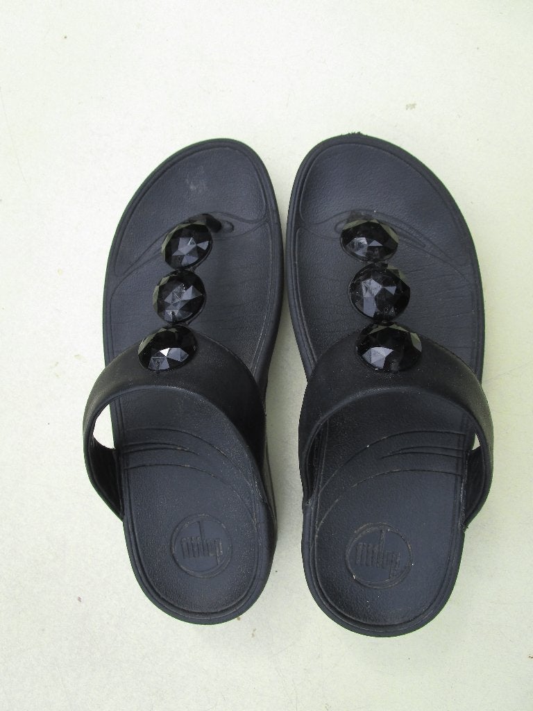 Fitflop slippers / teenslippers, maat 36, zwart., Slippers, Zwart, Ophalen of Verzenden, Gedragen