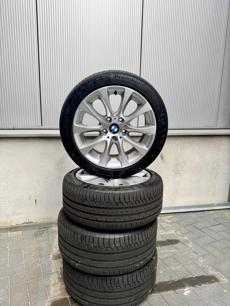 18 inch BMW Velgen met Continental zomerbanden, Auto-onderdelen, Banden en Velgen, Ophalen, Gebruikt, Banden en Velgen, 17 inch