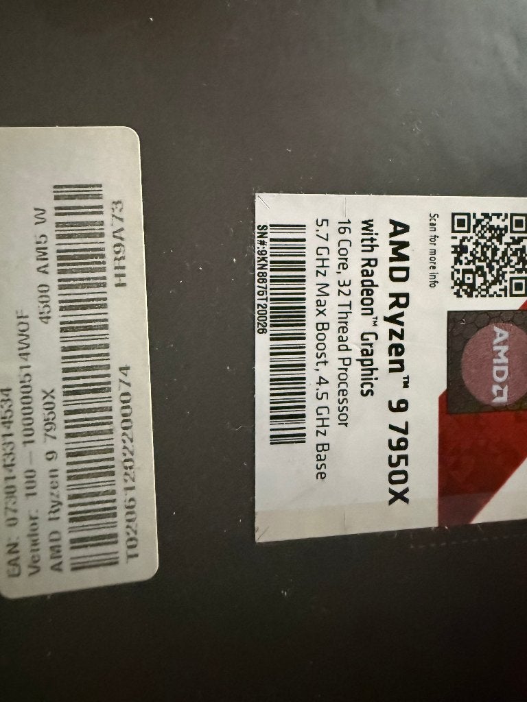 AMD Ryzen 9 7950X with a 16-core processor and 32 threads., Computers en Software, Ophalen of Verzenden, Zo goed als nieuw, AMD Ryzen 9