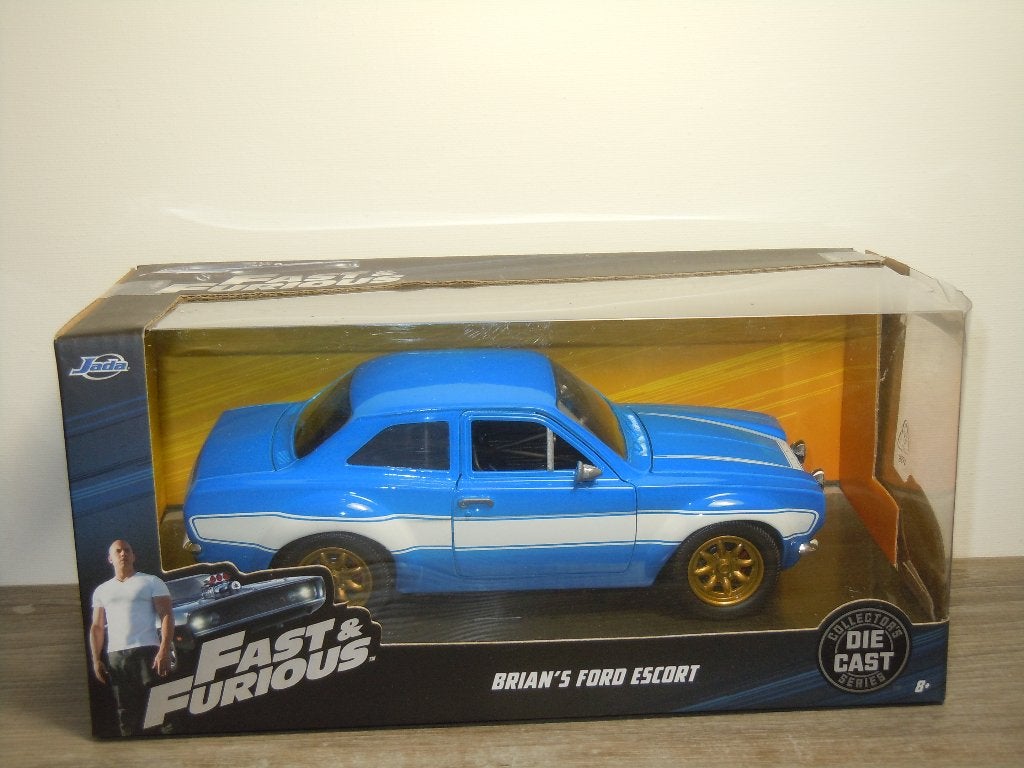 Ford Escort Brian's Fast & Furious - Jada Toys 1:24 - in Box, Hobby en Vrije tijd, Modelauto's | 1:24, Auto, Verzenden, Zo goed als nieuw