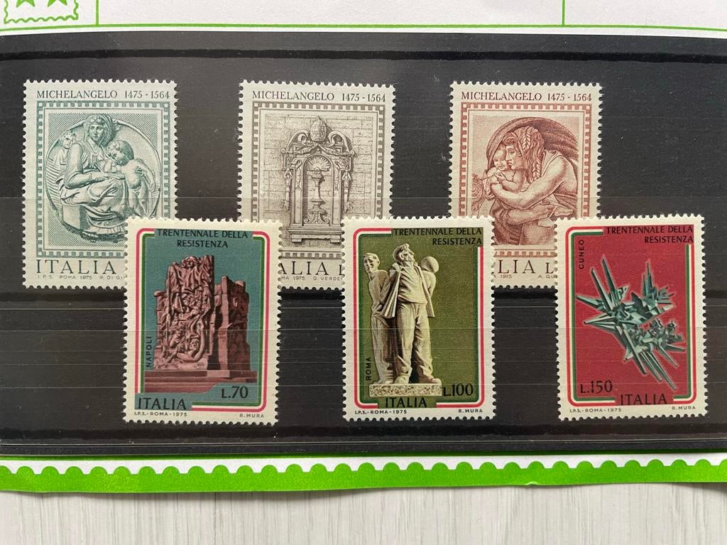Italiaanse Postzegels - Michelangelo en Resistance, Ophalen of Verzenden, Postfris