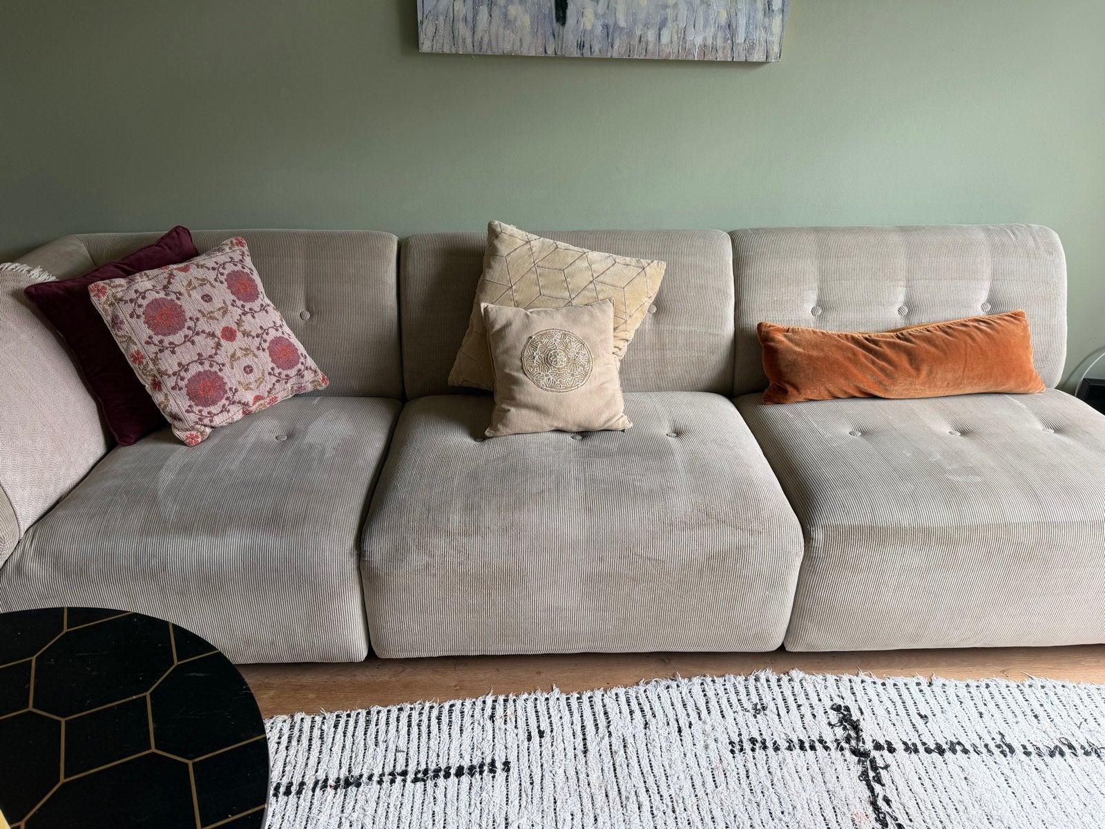 Prachtige HK living bank - recent gereinigd, Driepersoons, 75 tot 100 cm, Ophalen of Verzenden, Zo goed als nieuw