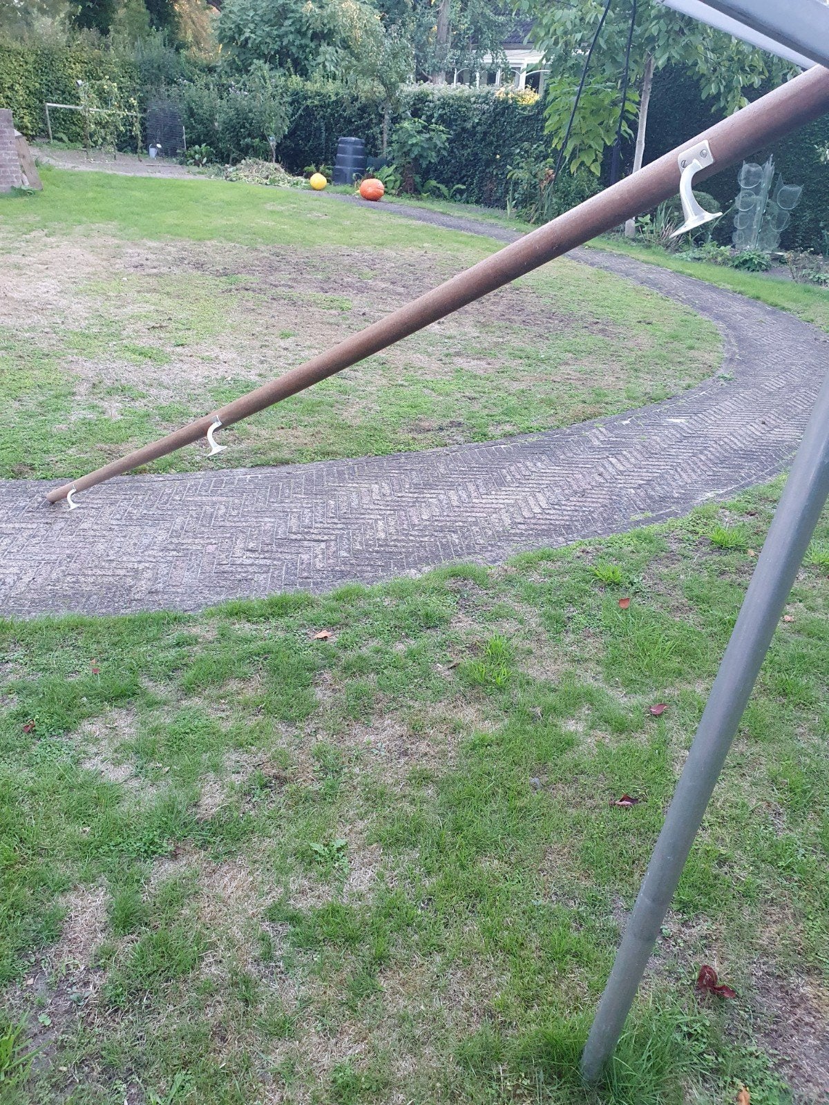 Houten leuning 3 meter 50.lang, Overige materialen, Gebruikt, Overige typen, Ophalen of Verzenden