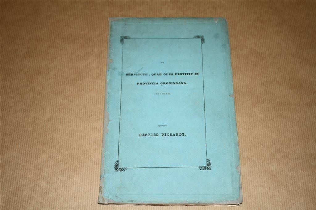 Zeldzaam antiek proefschrift - Piccardt - Groningana 1843 !!, Antiek en Kunst, Antiek | Boeken en Bijbels, Ophalen of Verzenden