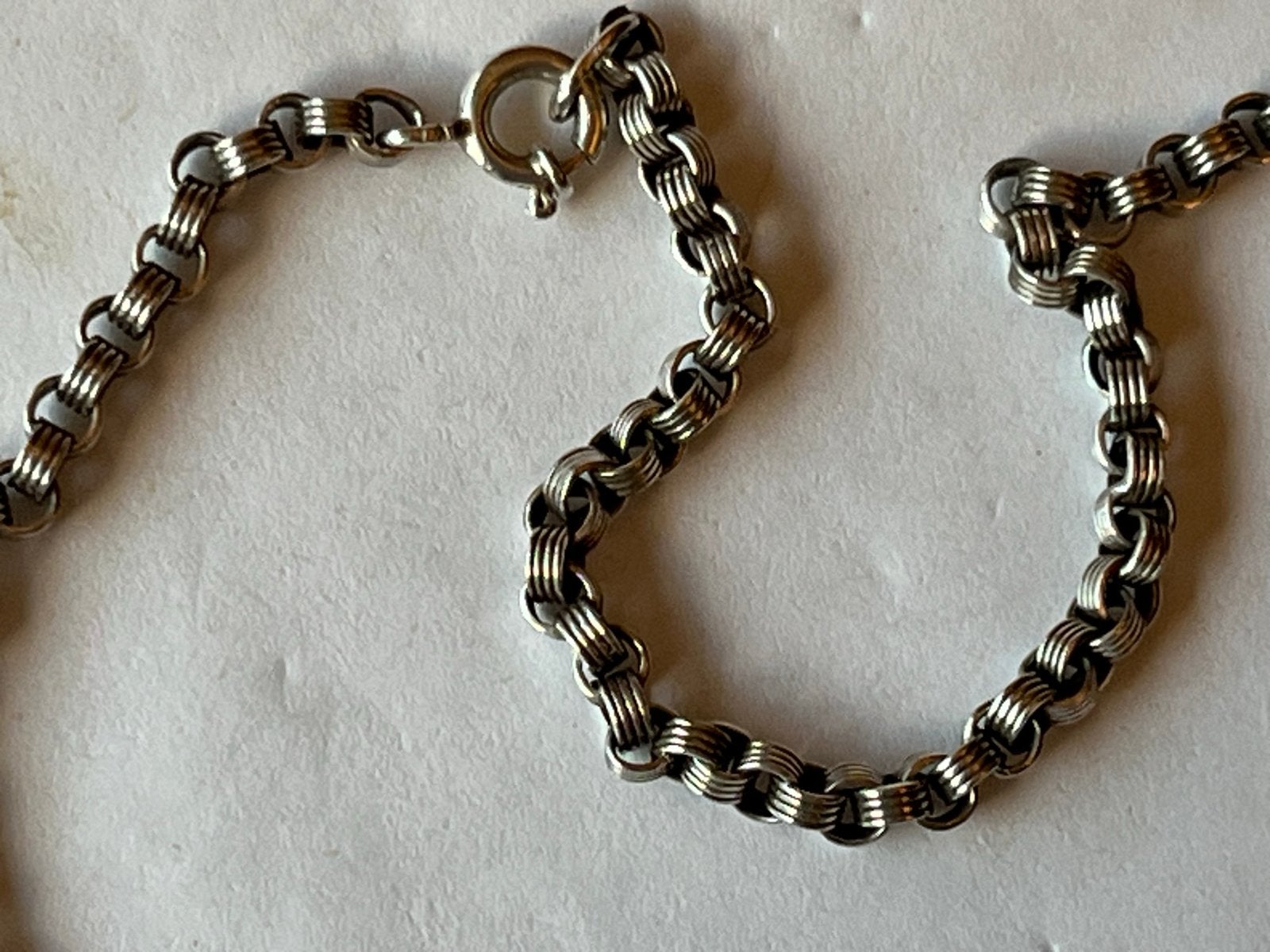 Antiek Zilveren Jasseron Collier - 47 cm, Verzenden, Zilver