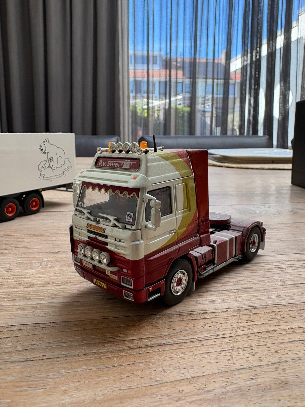 Tekno p van setten., Hobby en Vrije tijd, Modelauto's | 1:50, Verzenden, Gebruikt, Bus of Vrachtwagen, Tekno