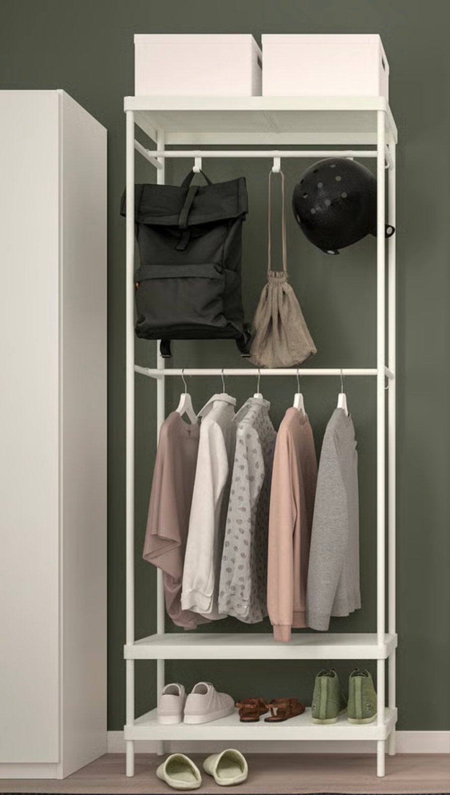 Ikea Mackapär kledingrek garderobe wit zo goed als nieuw, Ophalen, Zo goed als nieuw