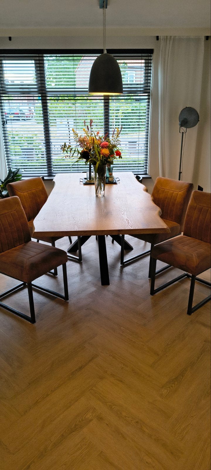 Van Haco eetkamerstoelen - Set van 4, Ophalen, Zo goed als nieuw, Modern, Industrieel, Bruin