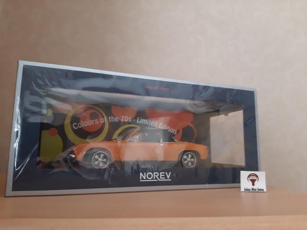 VW-PORSCHE 914-6 1973 in oranje van Norev 1:18, Auto, Norev, Ophalen of Verzenden, Norev