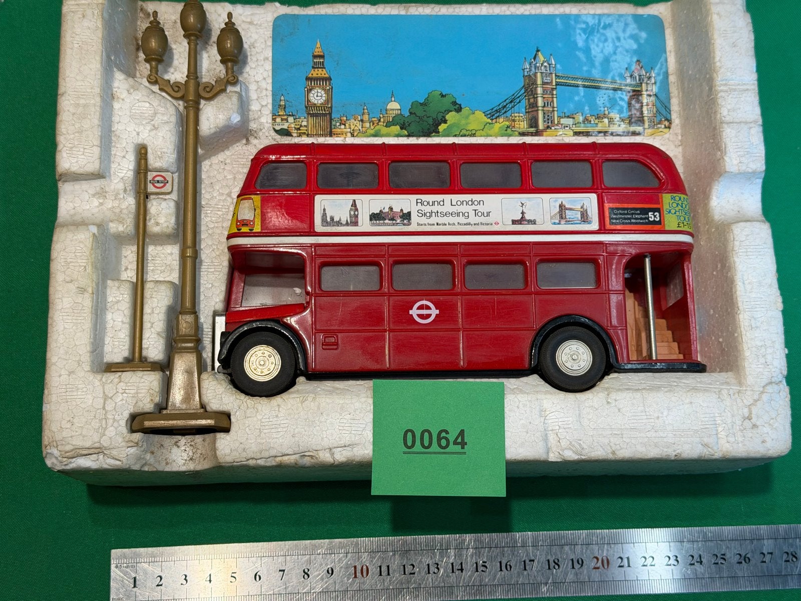 064Tomica Handy London Bus Speelgoedbus met Straatlantaarn, Ophalen of Verzenden, Gebruikt, Bus of Vrachtwagen, Overige merken