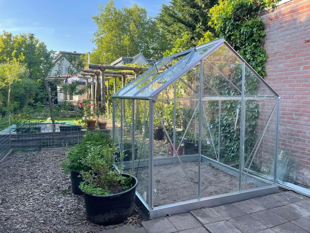 Plantenkas kweekkas tuinkas 2x2 meter, Ophalen, Gebruikt, Kweekkas, Glas