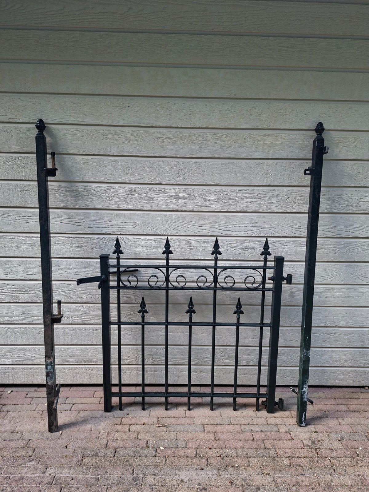groen ijzeren sierhekwerk poort, Met poort, Gebruikt, Ophalen of Verzenden, Sierhekwerk
