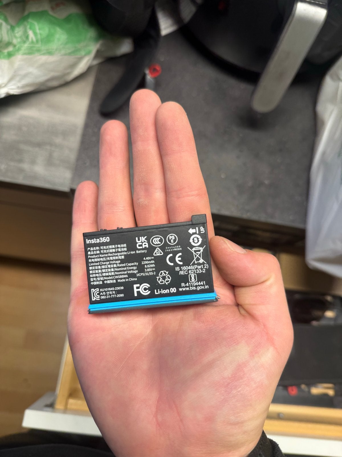 Insta360x4 Batterij - Origineel en Oplaadbaar, Ophalen of Verzenden, Zo goed als nieuw, Oplaadbaar