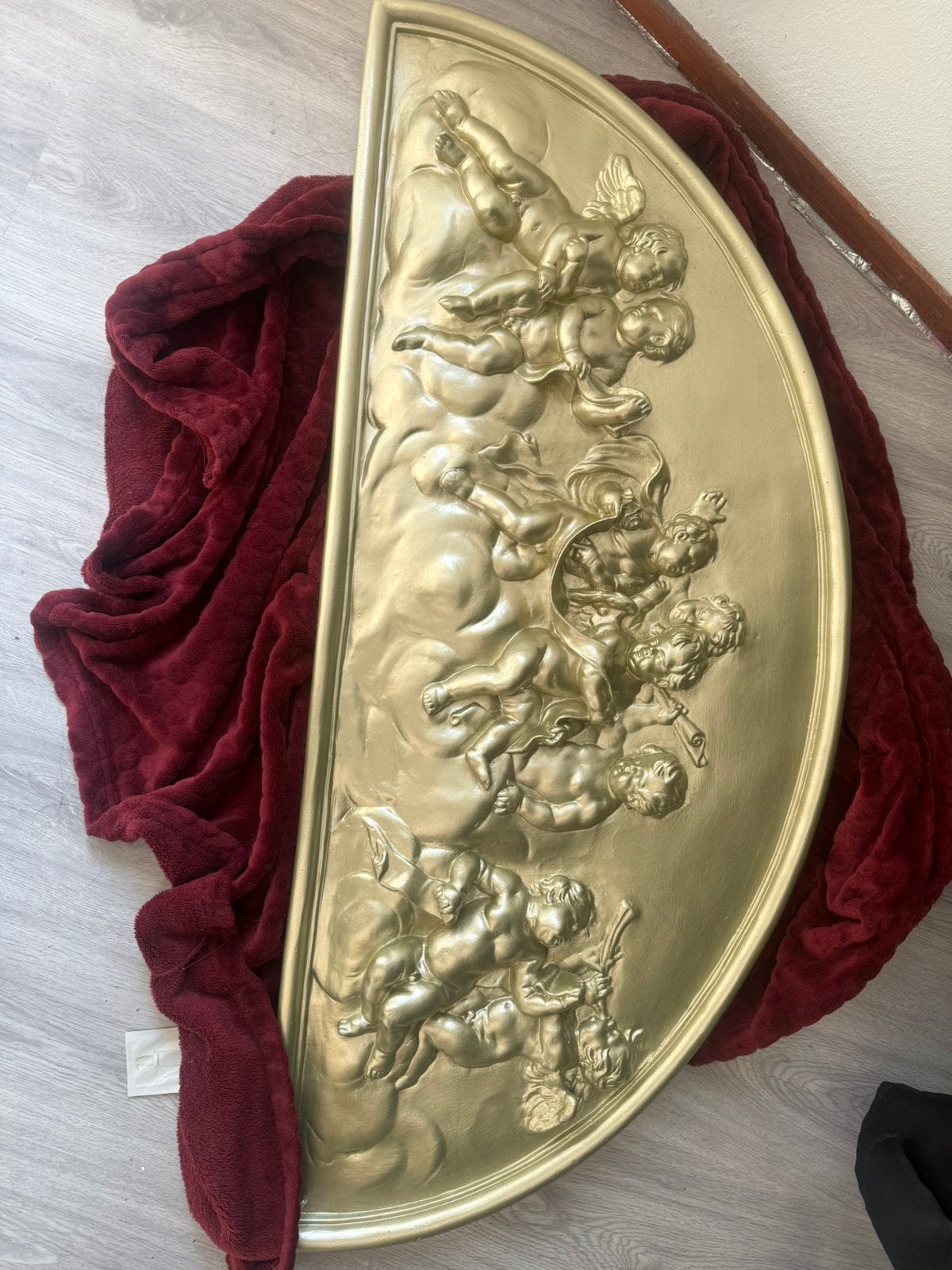 Goudkleurige gipsen engelen ornament nu 30 eueo, Antiek en Kunst, Ophalen of Verzenden