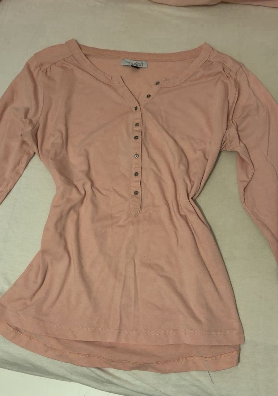 T shirt maat M roze, Kleding | Dames, Zo goed als nieuw, Lange mouw, Roze, Ophalen