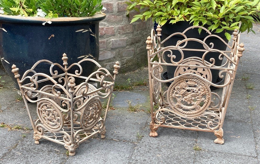 GIETIJZEREN UNIEKE PLANTENBAKKEN SET GROOT, -, Vierkant, Nieuw, Ophalen of Verzenden