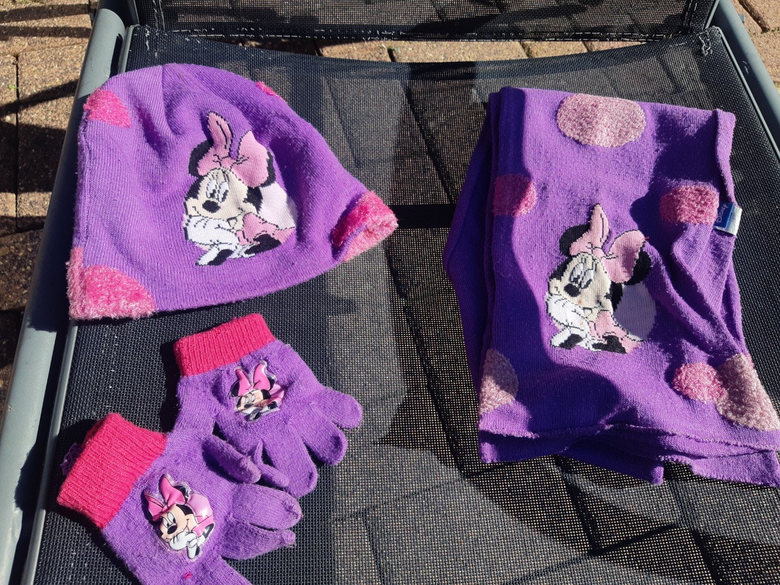 Minnie Mouse muts handschoenen en sjaal .Winterset disney, Disney, Gebruikt, Ophalen of Verzenden, Meisje