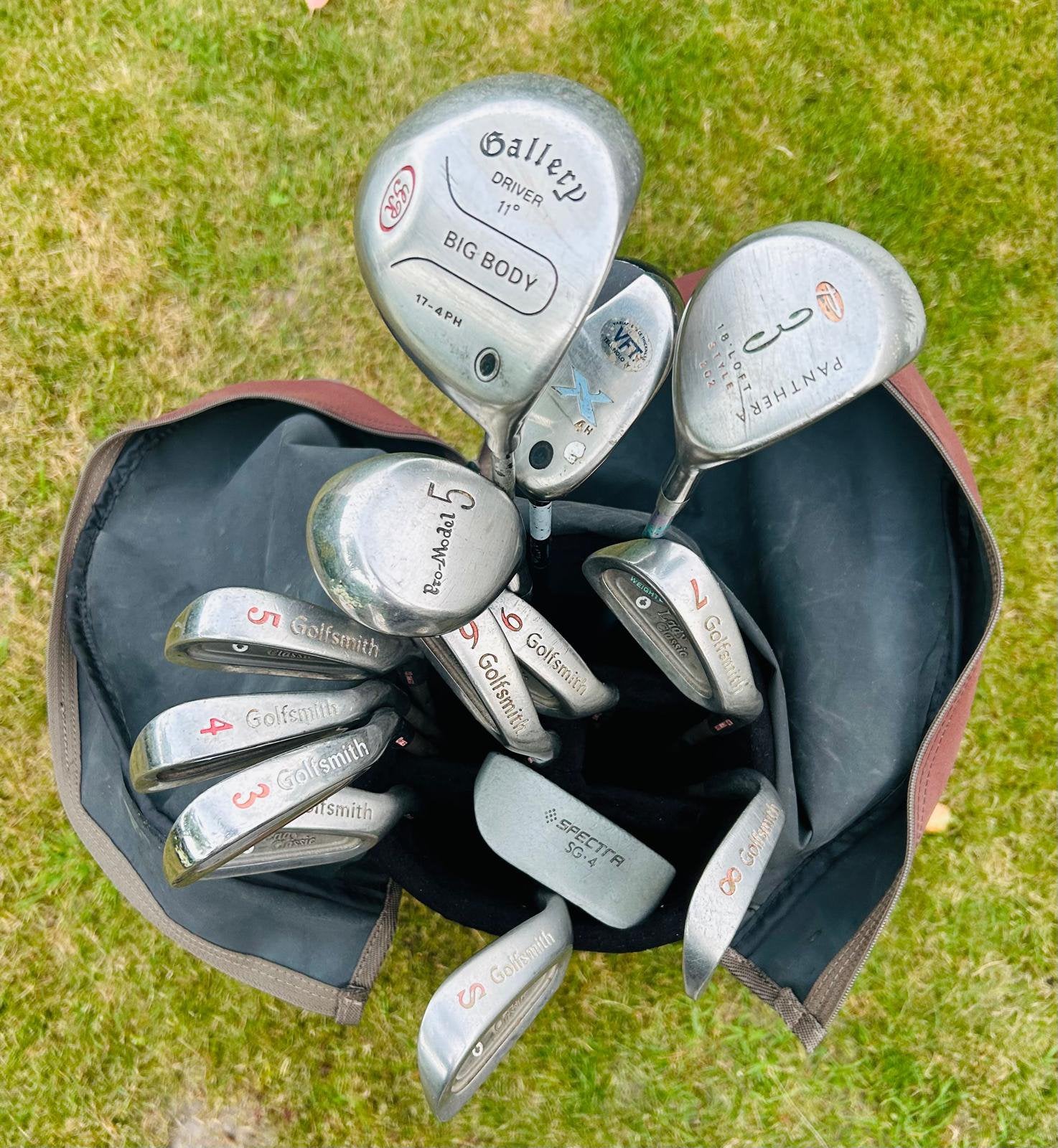 Golfset in tas voor dames, stoeltje en golftrolley, Ophalen, Gebruikt, Tas
