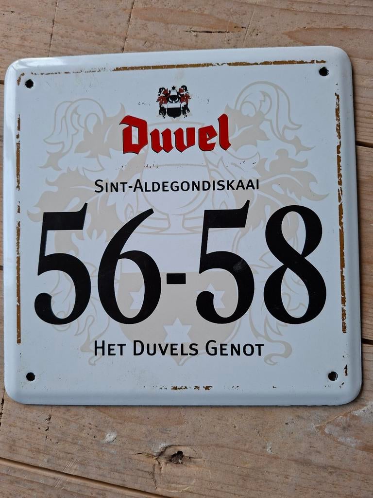 Uniek Emaille Duvel Bord - Het Duvels Genot Antwerpen, Ophalen of Verzenden