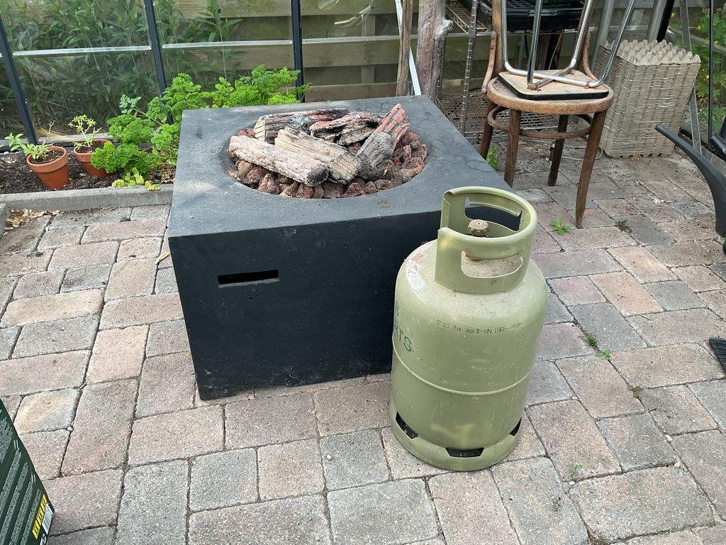 Happy cocooning gashaard met gasfles, Tuin en Terras, Ophalen, Gebruikt, Vuurkorf