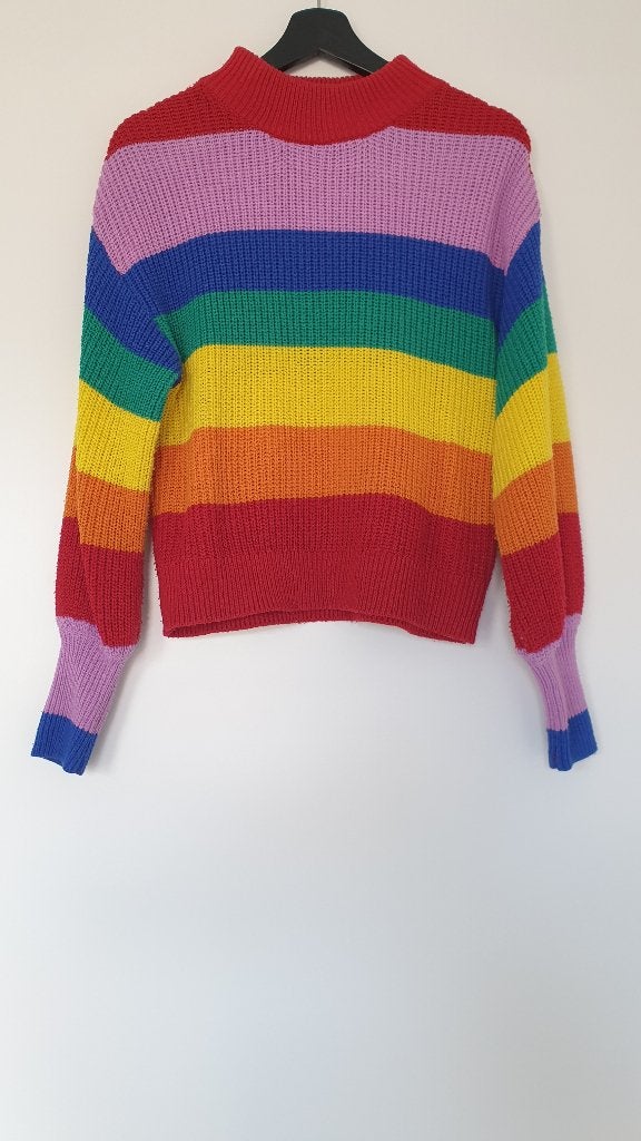 Zachte Monki Regenboog Trui maat XS, Ophalen of Verzenden, Zo goed als nieuw, Monki, Maat 34 (XS) of kleiner