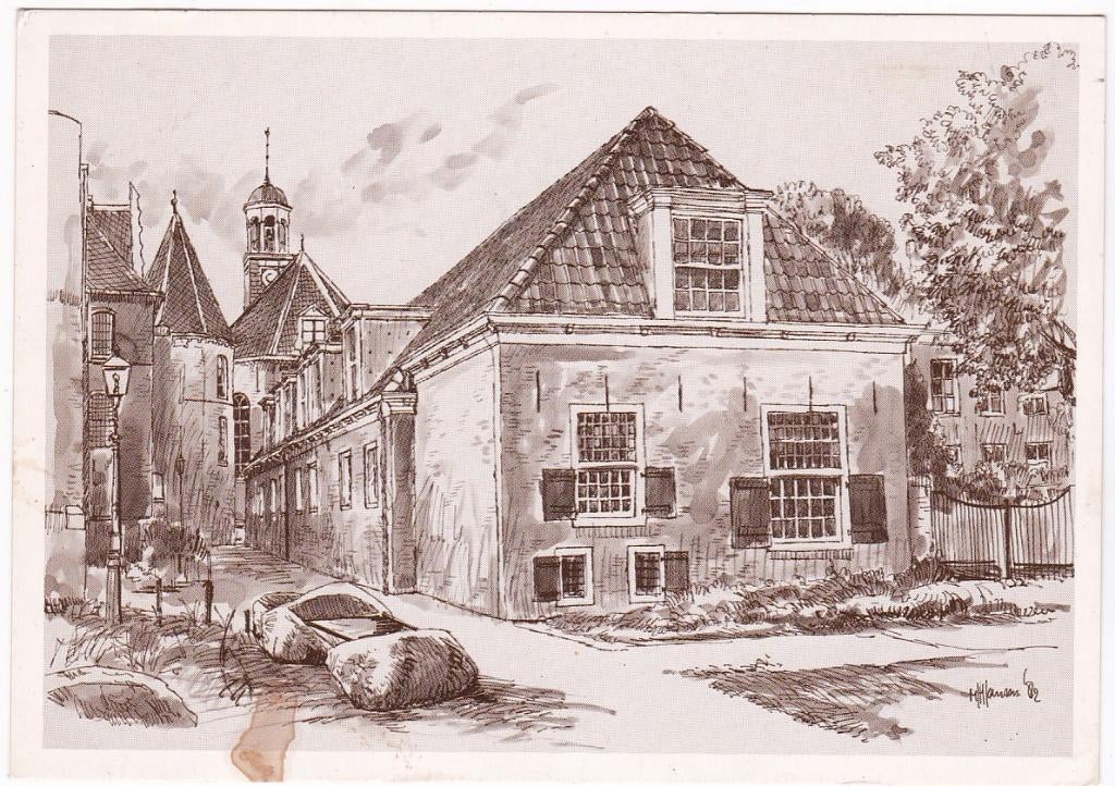 Assen Museumlaantje -tek. Marius Jansen SN 259., Verzenden, 1980 tot heden, Gelopen, Drenthe