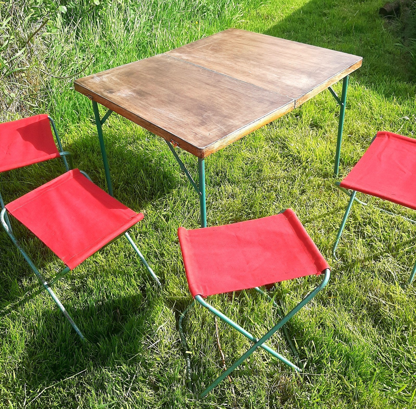 Vintage inklapbare Campingset - (50's / Deens, Antiek en Kunst, Curiosa en Brocante, Ophalen of Verzenden