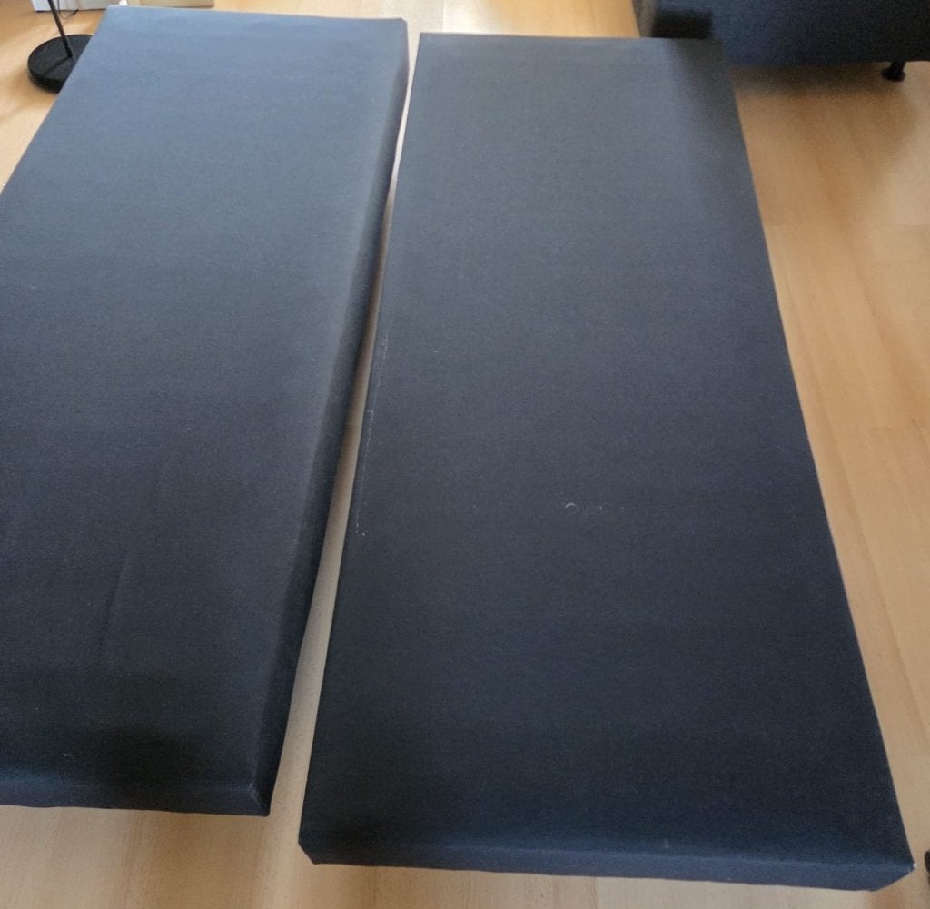 Boxspring 2persoons (2 onderdelen) (onderstel) €95,-, Ophalen, Gebruikt, Zwart, Tweepersoons