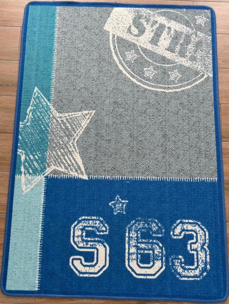 Vloerkleed jongenskamer, Ophalen, Gebruikt, 100 tot 150 cm, Blauw