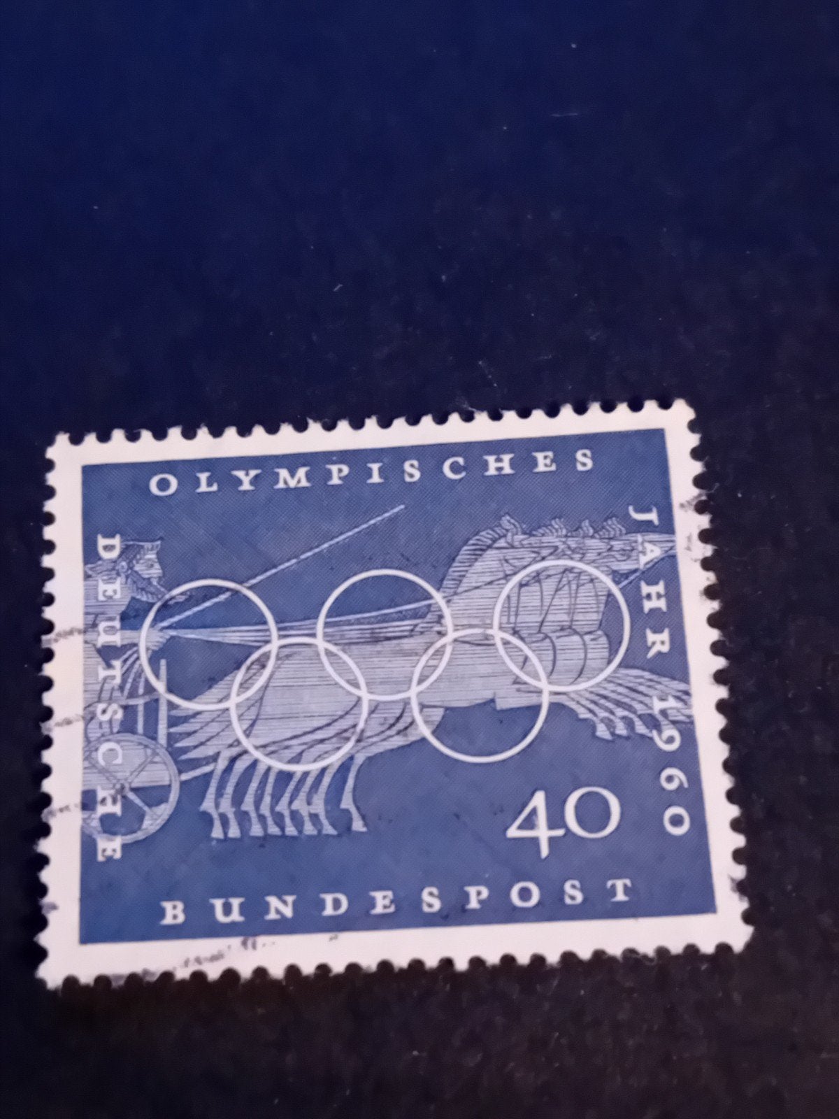Duitse Bundespost Olympische Spelen 1960 postzegel, Ophalen of Verzenden, BRD