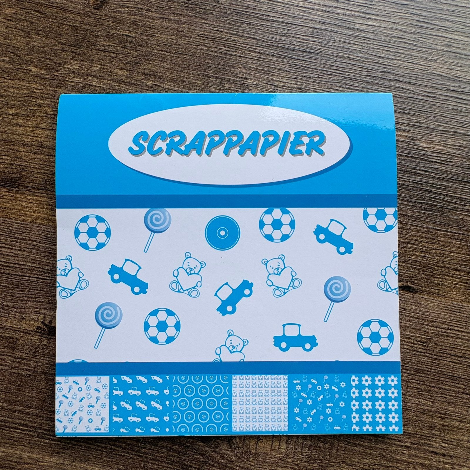 Scrap papier, 15x15 cm, 4x6 patroontjes, blauw op achterkant, Ophalen of Verzenden, Overige typen
