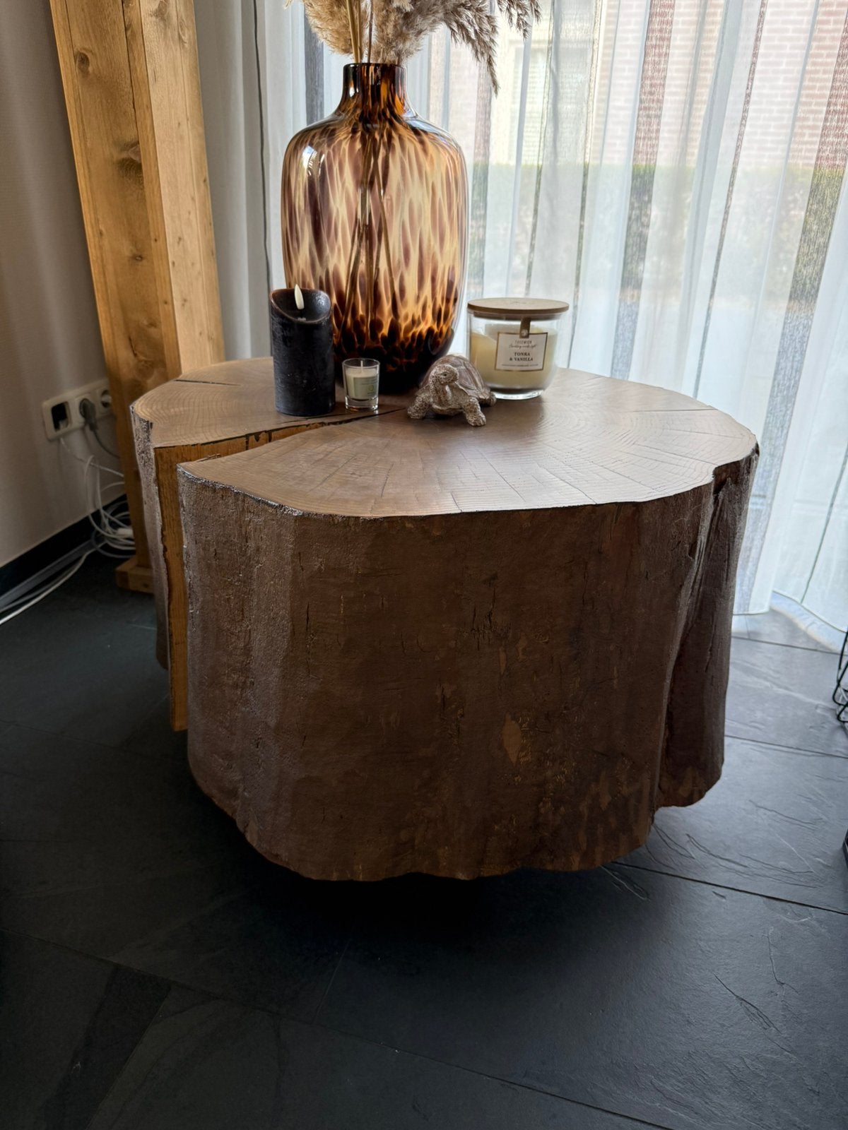Boomstamtafel, Ophalen, Zo goed als nieuw, Rond, 50 tot 100 cm