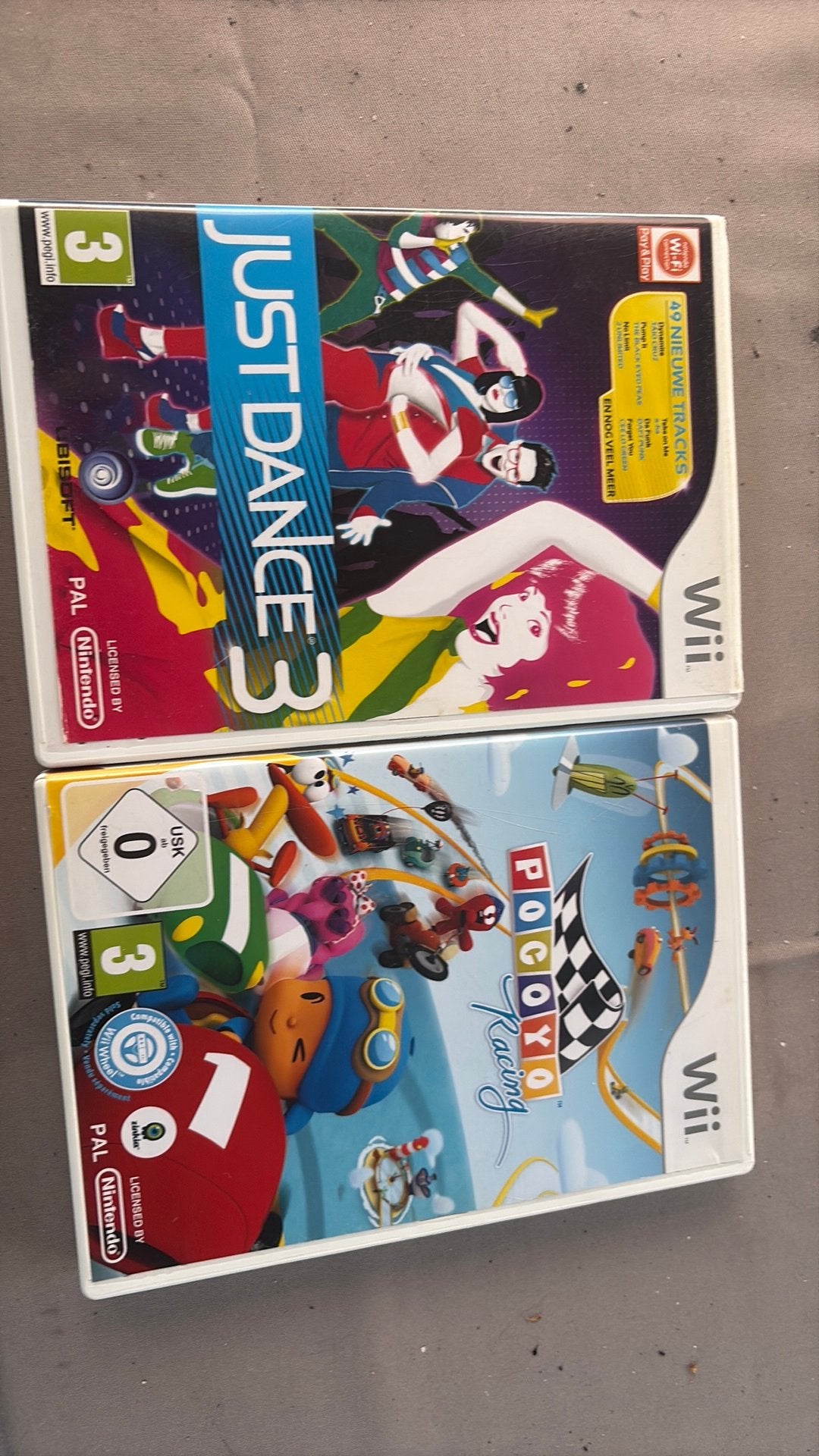 Wii Games: Just Dance 3, Pocoyo Racing, Muziek, Gebruikt, Eén computer, Ophalen of Verzenden